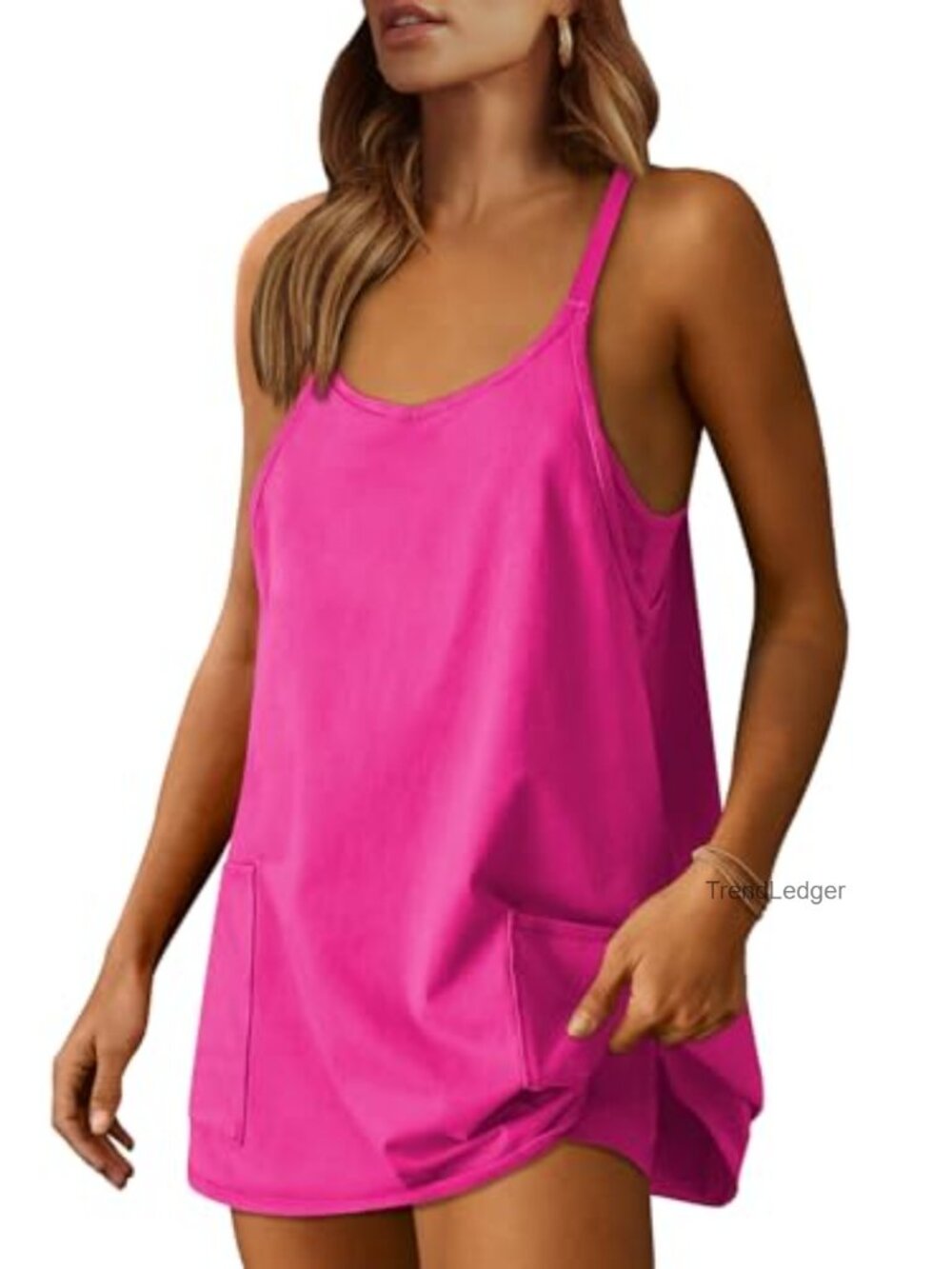 Women Athletic Dress Tennis Workout Built in Shorts Sleeveless